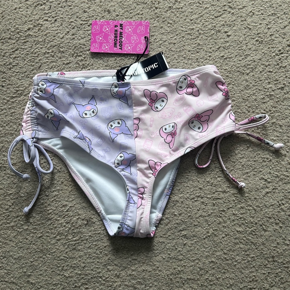 NWT Hot Topic Kuromi x My Melody Sanrio Bikini Bottoms size S